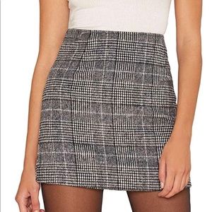 Black plaid skirt